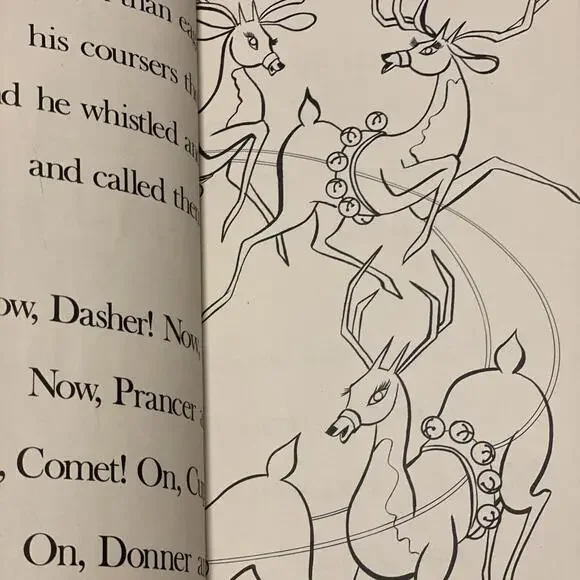 The Night Before Christmas Story Coloring Book Giant Size Clement C Moore 1974 - Picture 8 of 9